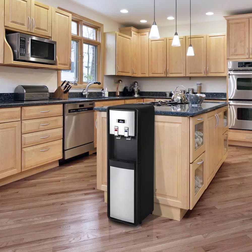 Vitapur VWD1086BLS-PL Bottom Load Water Dispenser, Hot & Cold, Black/Stainless Steel