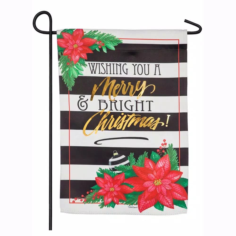 Evergreen Merry and Bright Christmas Garden Flag, 18 x 12.5 in. Double-Sided Indoor/Outdoor Decor