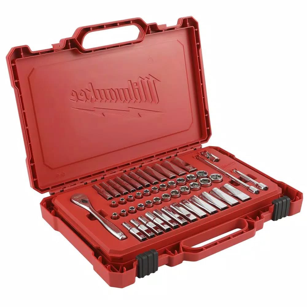 Milwaukee 50-Piece 1/4 in. Drive SAE/Metric Ratchet and Socket Set