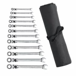 GEARWRENCH 12-Piece Metric Flex-Head Ratcheting Combination Wrench Set with Roll Pouch thumbnail 1