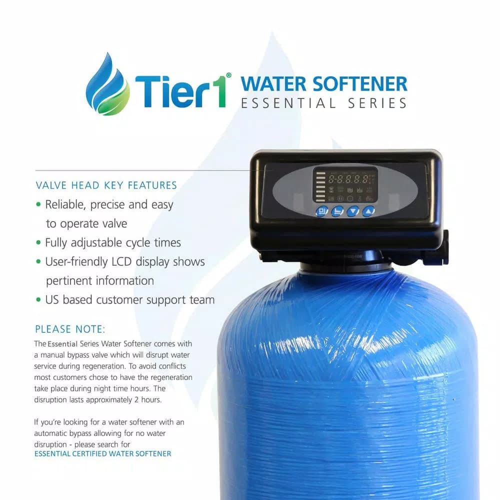 Tier1 Essential Series 32,000 Grain High Efficiency Digital Water Softener WS-165-132