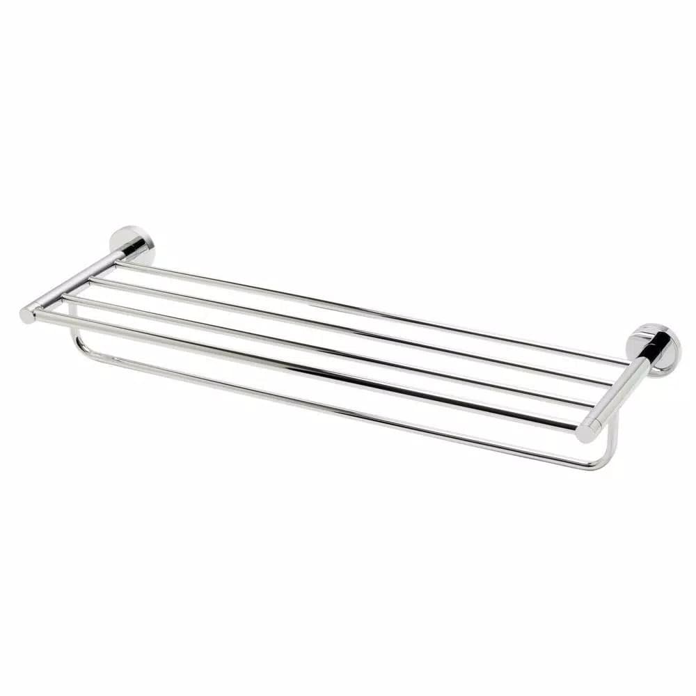 ALFI BRAND 25.75 in. Modern Wall Mount Towel Rack with Shelf, Polished Chrome