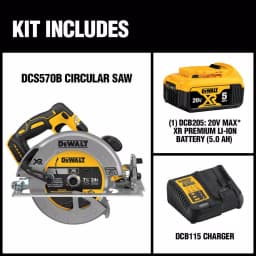 DEWALT 20V MAX XR Cordless Brushless 7-1/4 in. Circular Saw Kit with 5.0 Ah Battery and Charger thumbnail 2