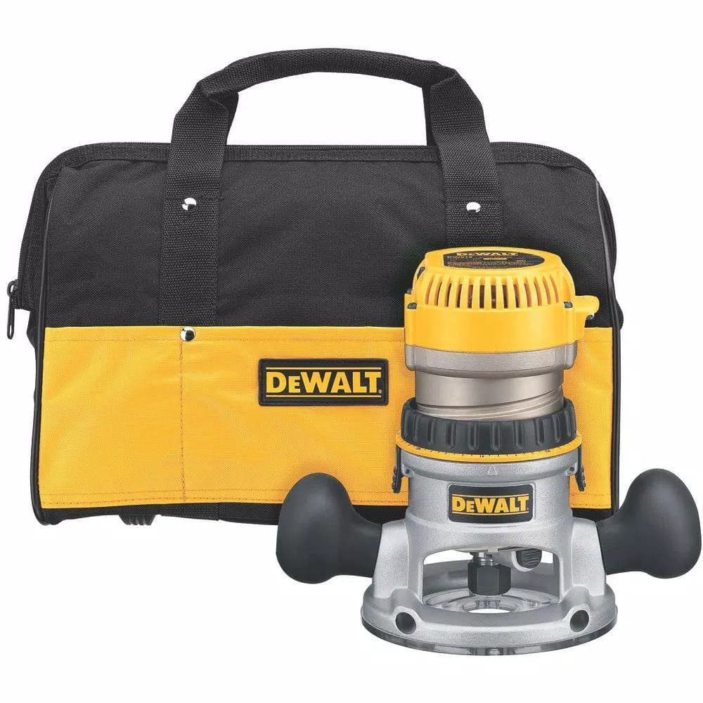DEWALT DW618K 2-1/4 HP Fixed Base Router Kit with Soft Start and Variable Speed
