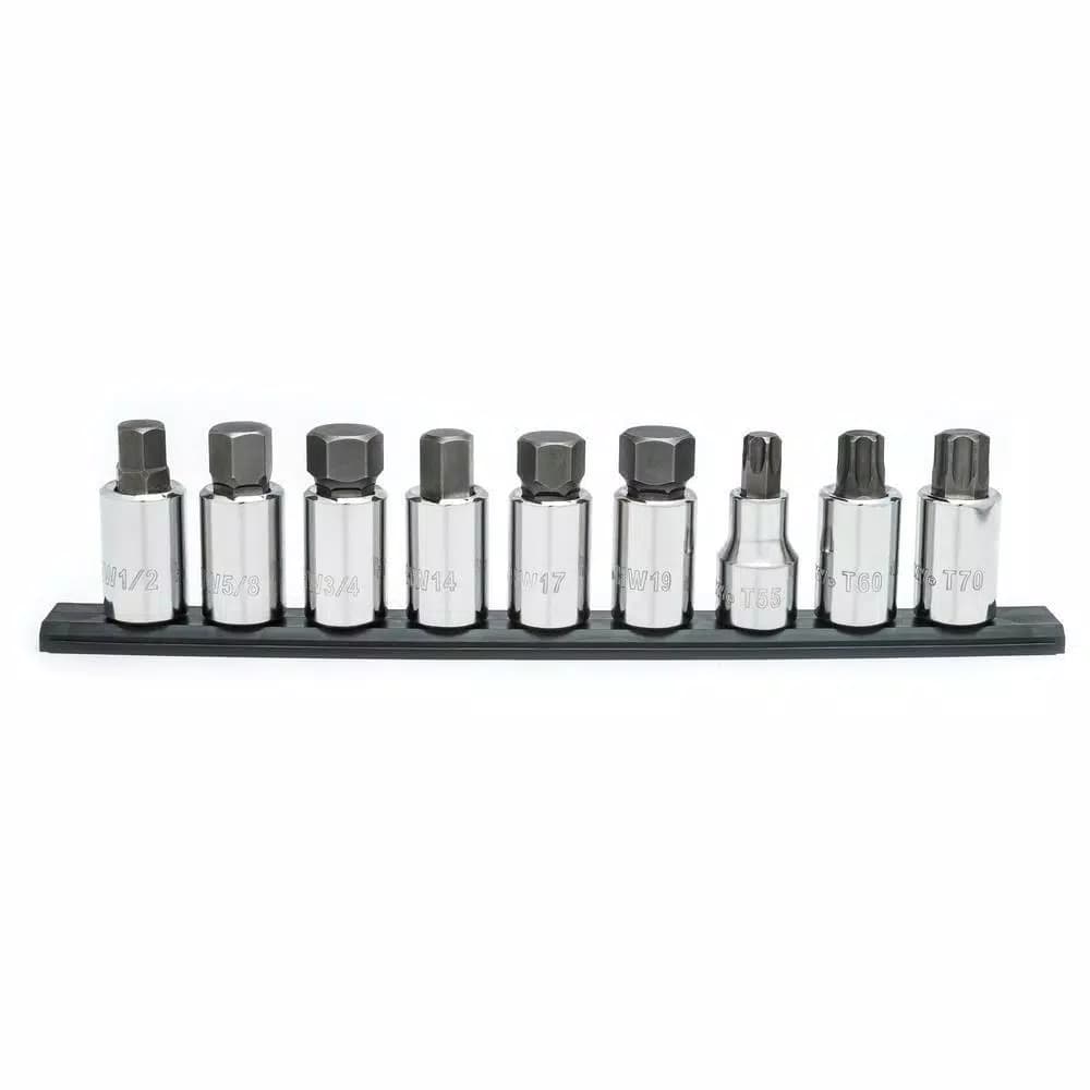 Husky 1/2 in. Drive Hex and Torx Bit Socket Set, 9-Piece