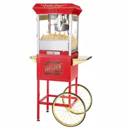 Great Northern Pasadena 8 oz. Antique Red Popcorn Machine with Cart, Commercial Quality Oil Popper thumbnail 2