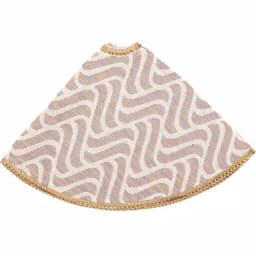 VHC Brands 21 in. Magdalene Mauve and Antique White Jacquard Christmas Tree Skirt with Bronze Sequin Trim thumbnail 3
