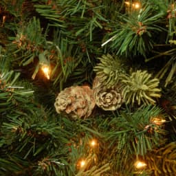 National Tree Company 7.5 ft. Carolina Pine Prelit Artificial Christmas Tree with 750 Clear Lights and Flocked Cones thumbnail 3