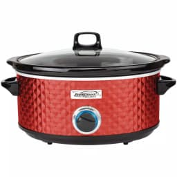 Brentwood Appliances 7 Qt. Red Slow Cooker with Removable Ceramic Pot and Tempered Glass Lid thumbnail 1