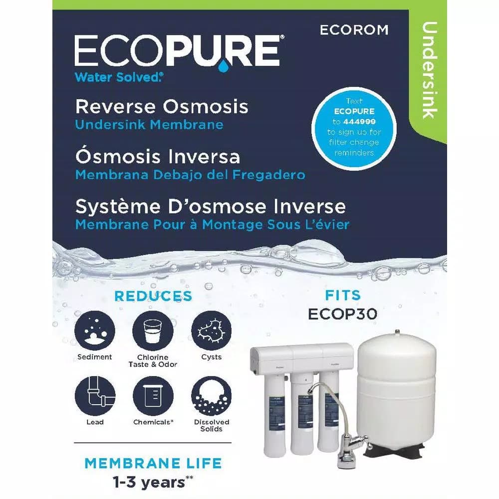 EcoPure Replacement Reverse Osmosis Membrane for ECOP30 and Kenmore Systems
