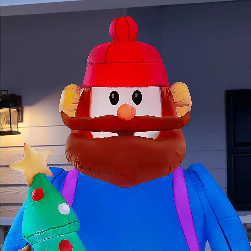 Rudolph 6 ft. Airblown Inflatable Yukon Cornelius with Tiny Christmas Tree - Rudolph the Red-Nosed Reindeer Decor