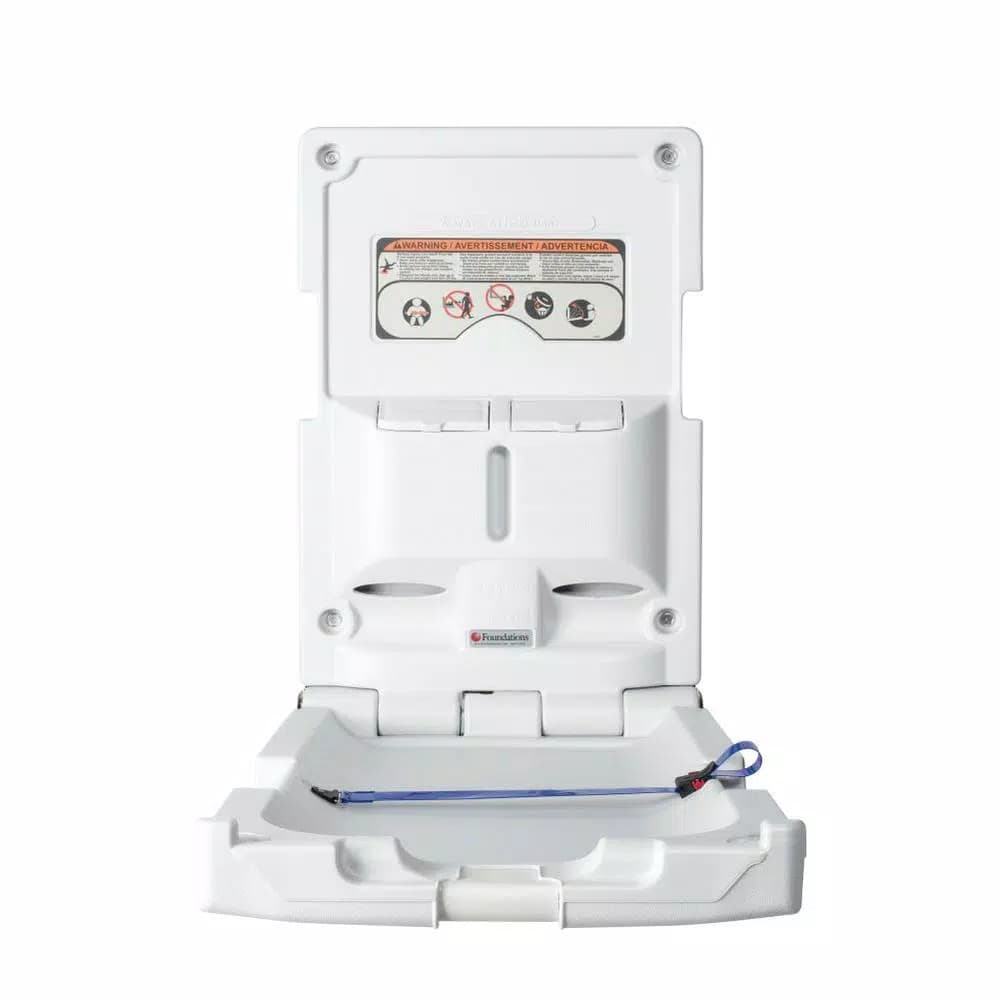 Foundations Classic Vertical Baby Changing Station, High-Density Polyethylene, Light Gray