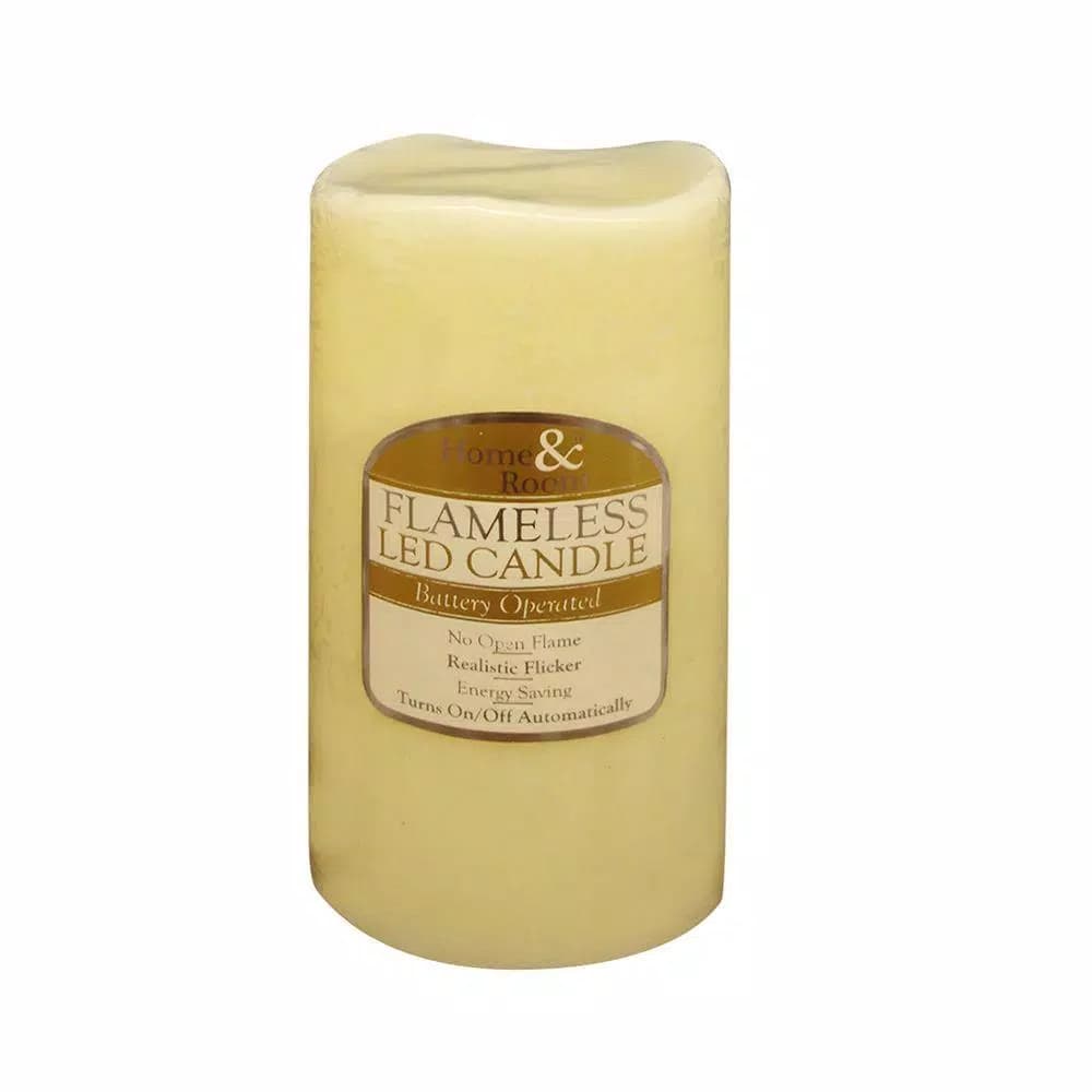 Brite Star 3 in. x 6 in. Flameless LED Pillar Candle, Scented Vanilla, Ivory Real Wax