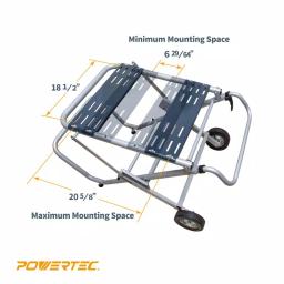 POWERTEC Rolling Foldable Table Saw Stand with 330 lb Capacity and 8-inch Wheels thumbnail 3