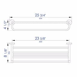 ALFI BRAND 25.75 in. Modern Wall Mount Towel Rack with Shelf, Polished Chrome thumbnail 2