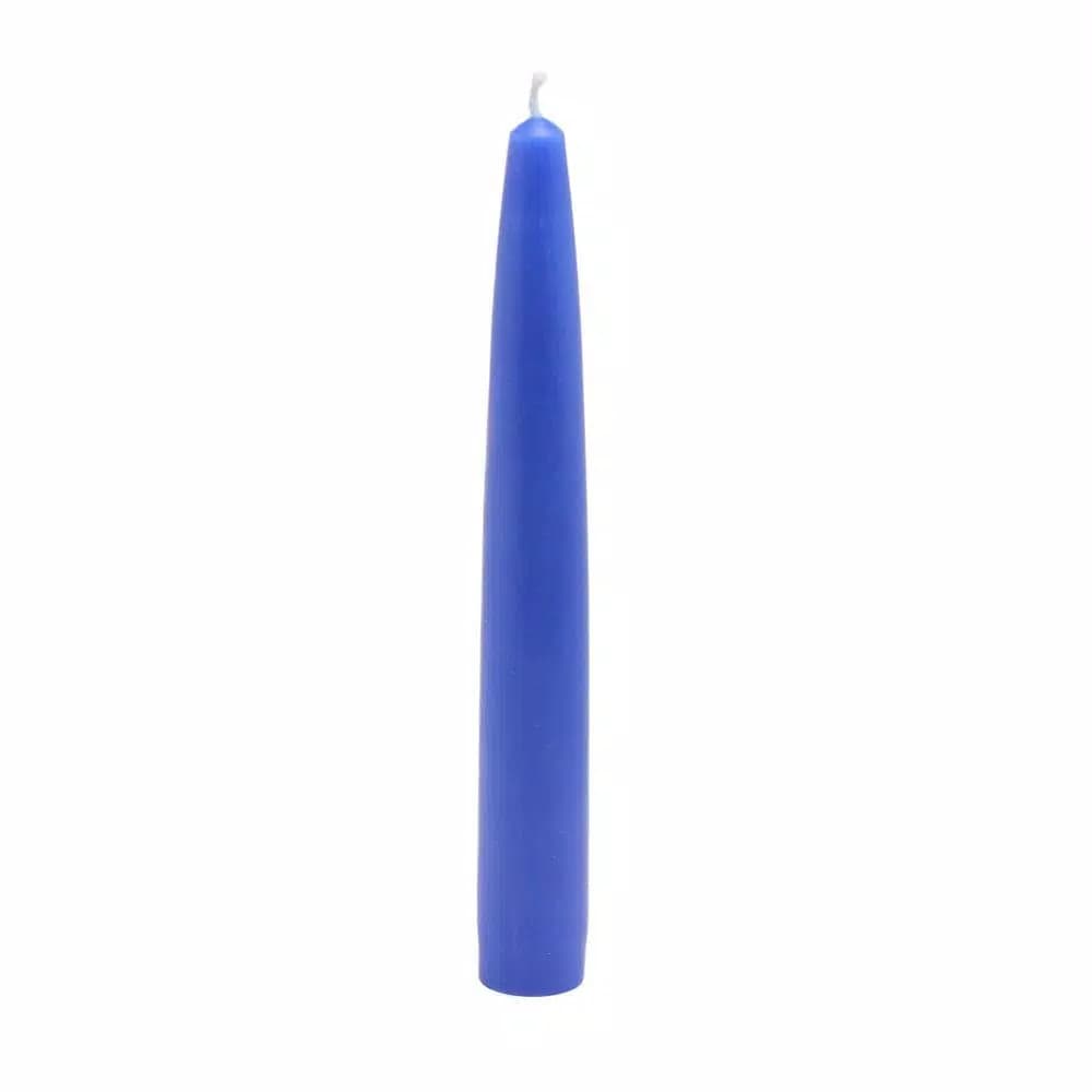 Zest Candle 6 in. Blue Taper Candles, Unscented Paraffin Wax, Set of 12