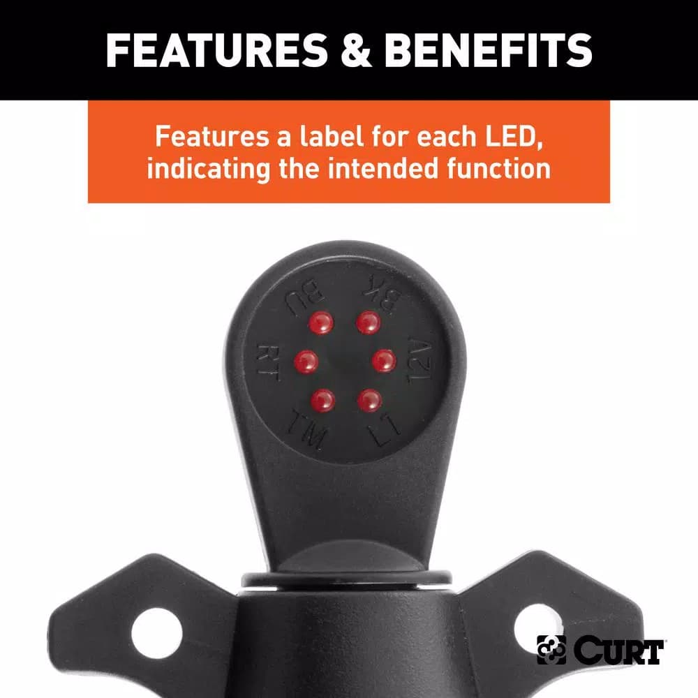 CURT 7-Way RV Blade Connector Tester for Trailer Wiring