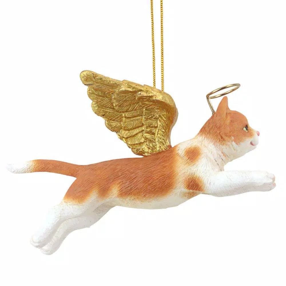 Design Toscano Orange Tabby Cat Angel Christmas Ornament
