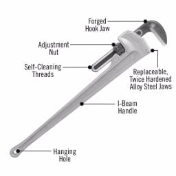 RIDGID 848 48 in. Aluminum Straight Pipe Wrench thumbnail 3