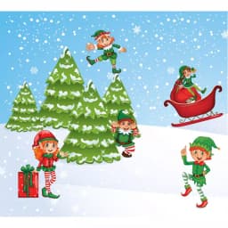 My Door Decor 7 ft. x 8 ft. Merry Christmas Tree Garage Door Banner Mural thumbnail 1