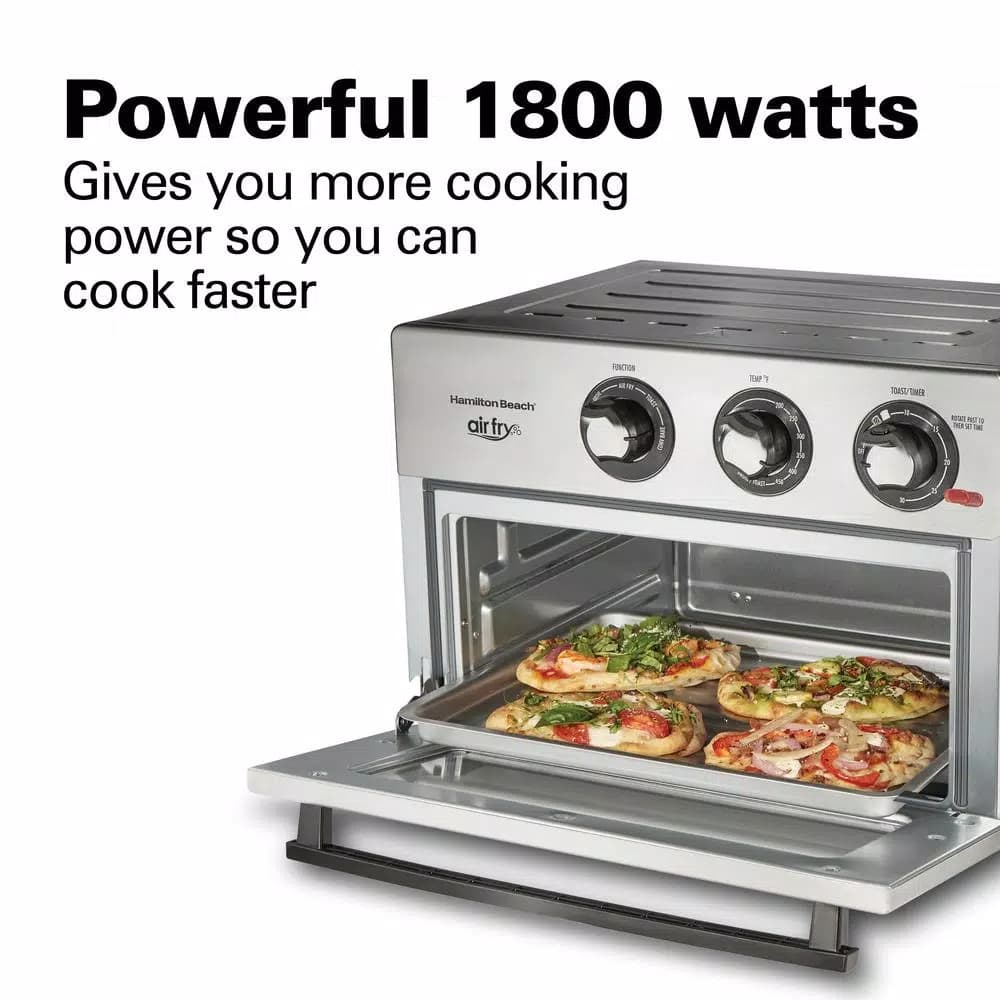 Hamilton Beach 1800W Air Fry Countertop Oven, 6-Function Stainless Steel Oven