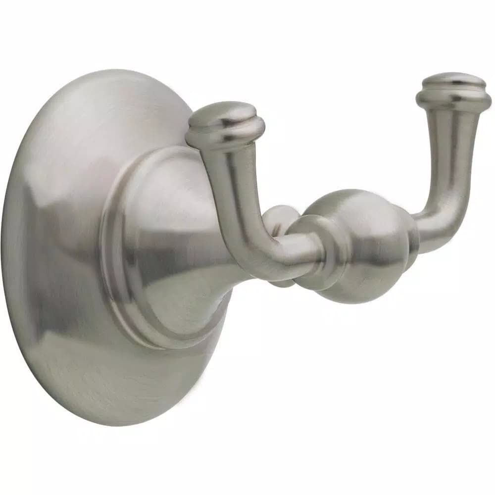 Delta Greenwich II Double Prong Towel Hook, SpotShield Brushed Nickel