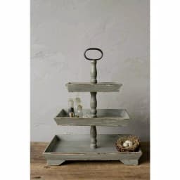 3R Studios Bungalow Lane Grey 3-Tier Decorative Tray with Distressed Wood & Metal Construction thumbnail 5