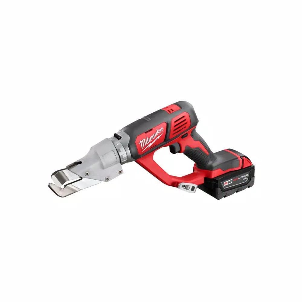 Milwaukee M18 18-Gauge Single Cut Metal Shear Kit with (2) 3.0 Ah Batteries and Charger