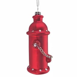 Design Toscano 5 in. Fire Hydrant Blown Glass Holiday Ornament, Red thumbnail 3