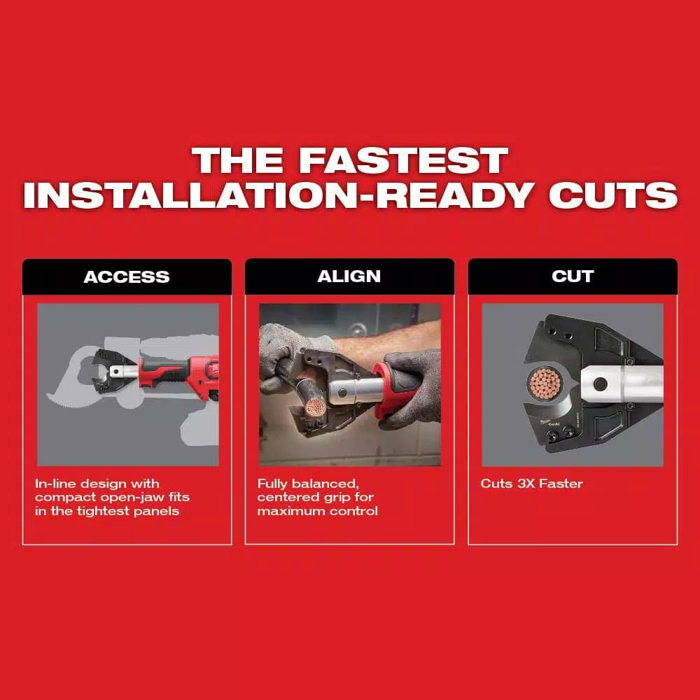 Milwaukee M18 FORCE LOGIC Cordless Cable Cutter Kit with 750 MCM Jaws, 2.0 Ah Battery & Charger