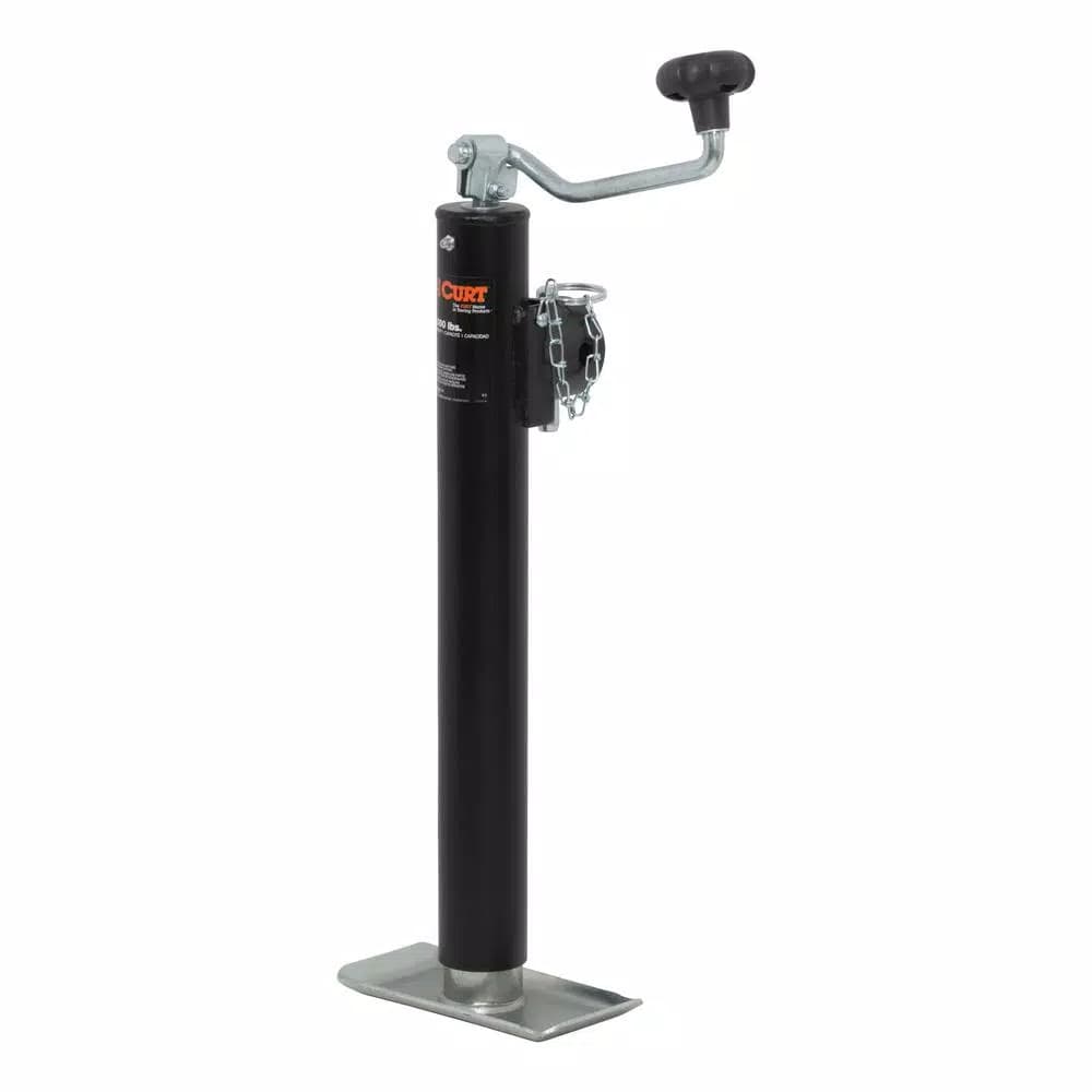 CURT Pipe-Mount Swivel Trailer Jack with Top Handle, 2,000 lbs. Capacity, 15 in. Travel