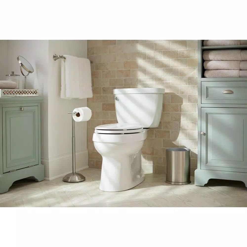 Delta Greenwich Telescoping Pivoting Freestanding Toilet Paper Holder, SpotShield Brushed Nickel