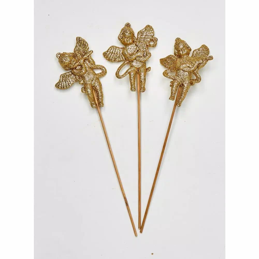 Unbranded 10 in. Glittered Musical Angel Ornaments, Assorted Instruments (Set of 12)