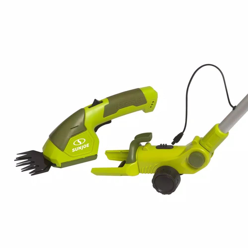 Sun Joe HJ605CC 2-in-1 Cordless Grass Shear and Hedge Trimmer with 3 ft. Extension Pole, 7.2V