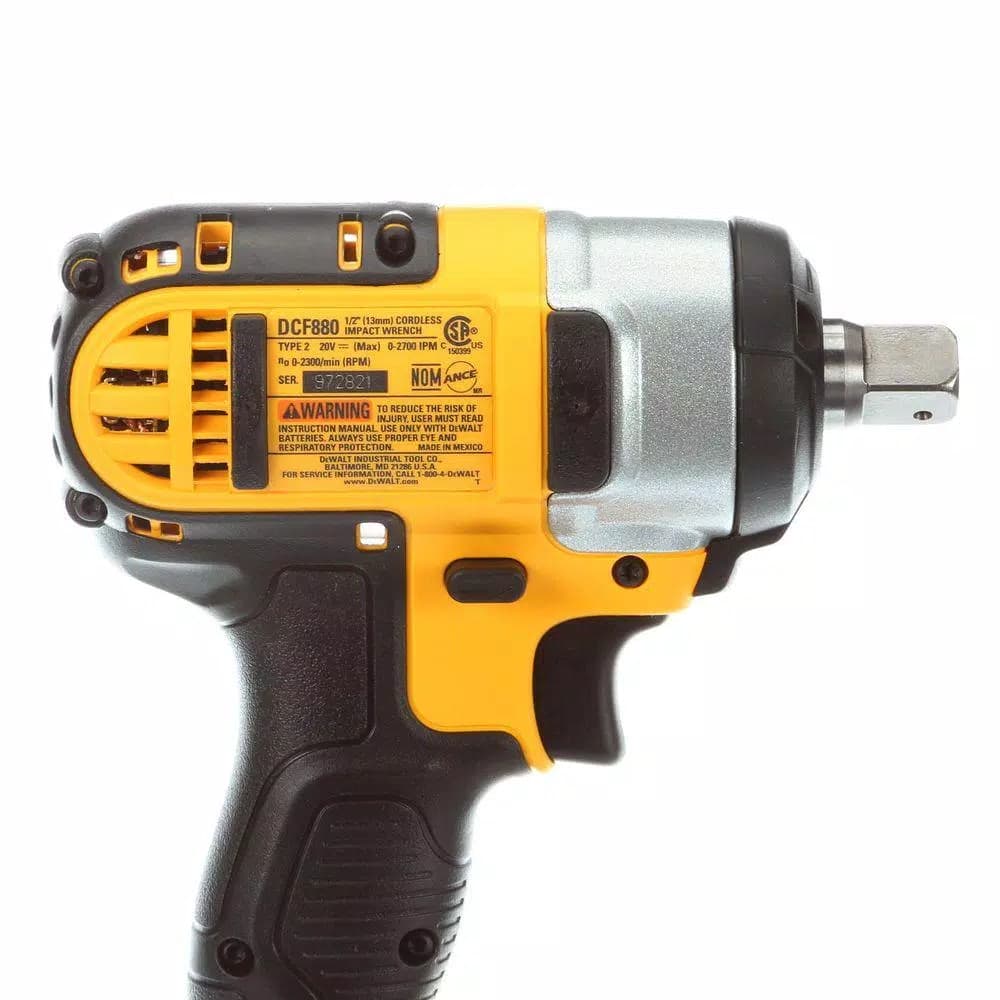 DEWALT 20V MAX Cordless 1/2 in. Impact Wrench Kit with (2) 4 Ah Batteries, Charger, and Case