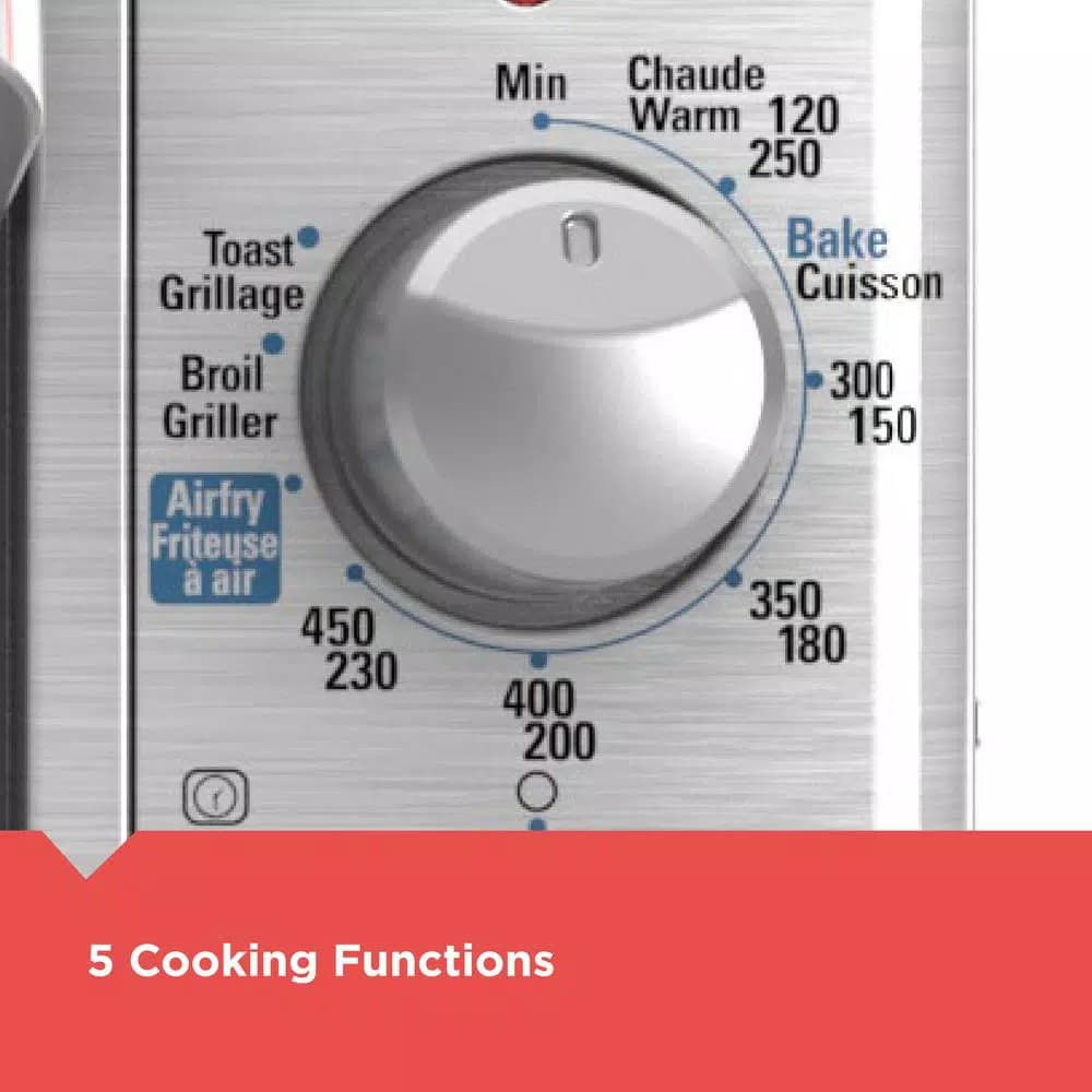 BLACK+DECKER 1500W Extra Wide Crisp 'N Bake Air Fry Toaster Oven, 8-Slice, Stainless Steel