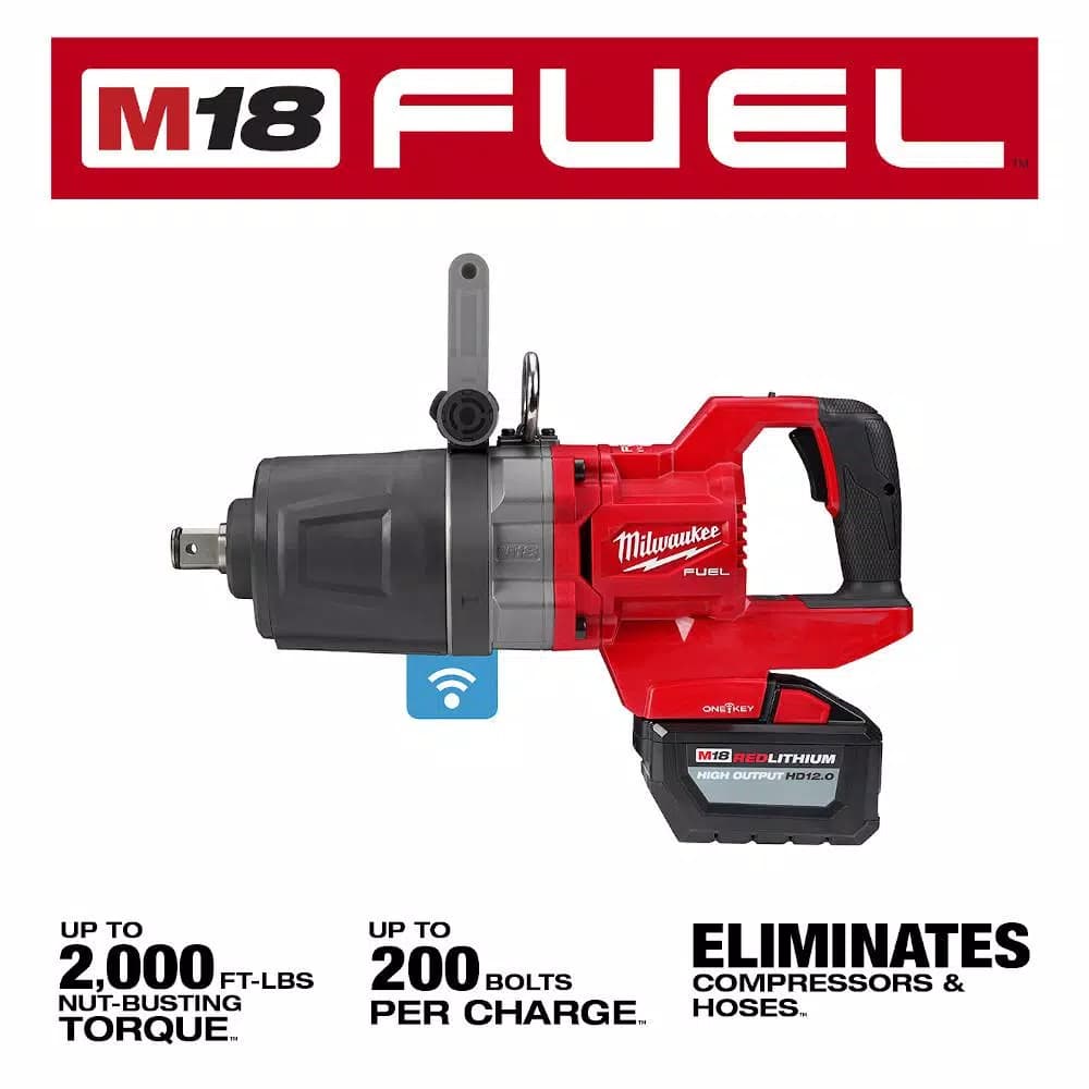 Milwaukee M18 FUEL 1 in. High Torque Impact Wrench Kit with Two 12.0 Ah Batteries and Charger