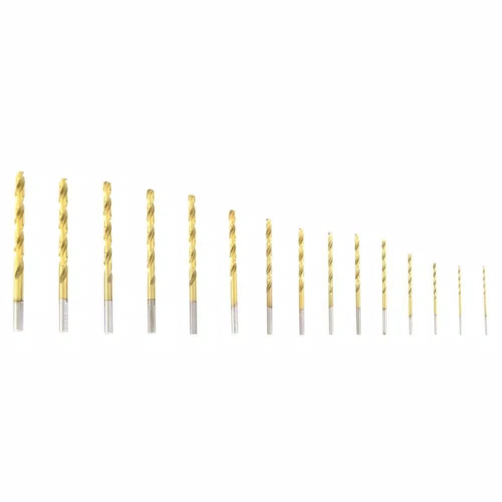 WEN 15-Piece Titanium-Coated Twist Drill Bit Set with Hex Shank