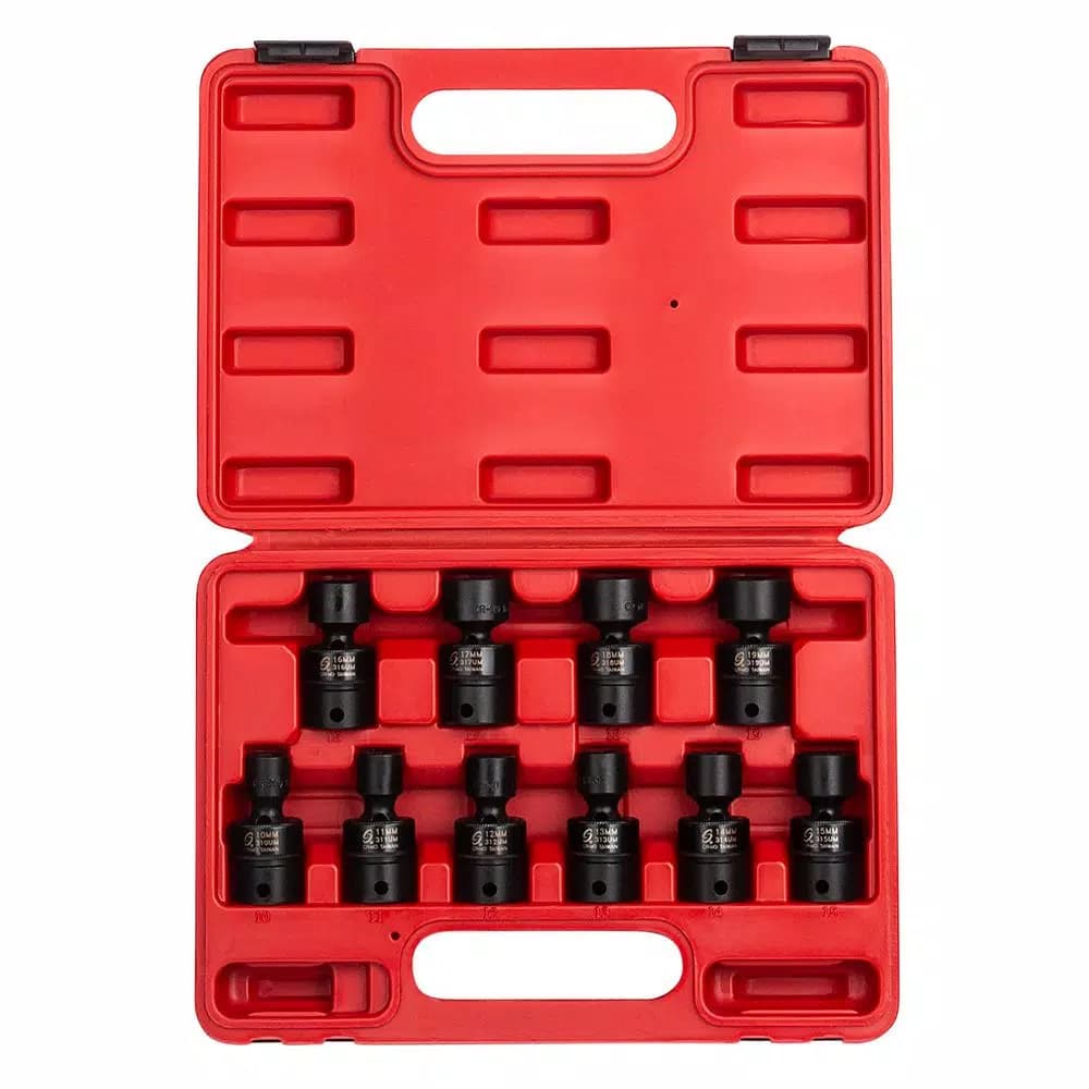 SUNEX TOOLS Sunex 3657 3/8 in. Drive Metric Universal Impact Socket Set, 10-Piece