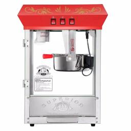 Unbranded Red Carnival Popcorn Popper Machine with Cart, 850W, 8 oz. Stainless Steel Kettle thumbnail 3
