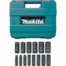 Makita 1/2 in. 6-Point Fractional Deep Impact Socket Set, 14-Piece thumbnail 1