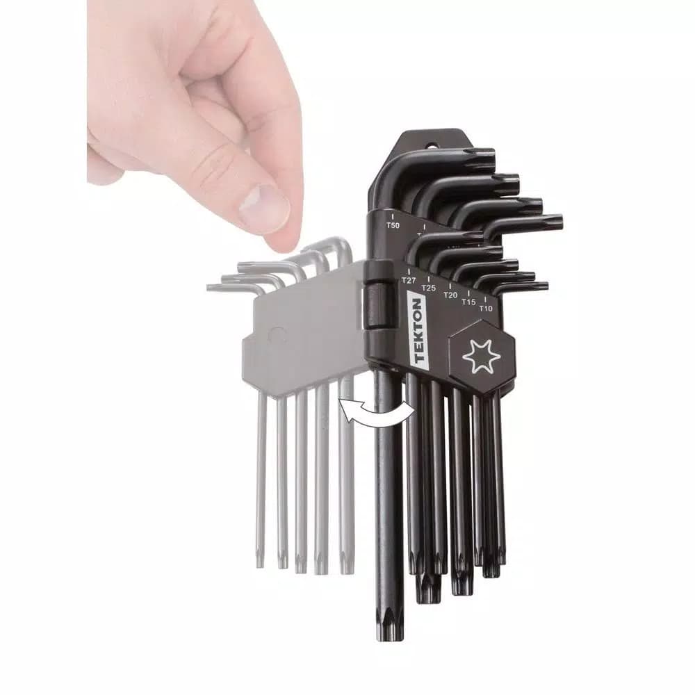 TEKTON 9-Piece Star Key Set, T10-T50 Torx L-Shaped Wrench Set