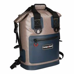 Camp-Zero Premium 17.2 Qt Soft-Side Backpack Cooler Bag, Beige and Blue thumbnail 3