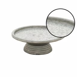LITTON LANE 13 in. Round Iron Metal Cake Stand with Distressed Gray and Black Finish thumbnail 2