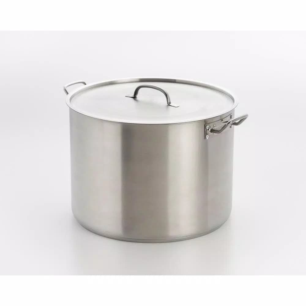 ExcelSteel Professional 35 qt. Stainless Steel Stock Pot with Lid, Induction Ready
