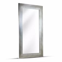 Crystal Art Gallery Large Rectangle White Modern Mirror with Wood Grain Finish (46.5 in. H x 25 in. W) thumbnail 2