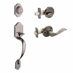 Copper Creek Heritage Antique Nickel Handleset with Waverlie Lever Trim thumbnail 1