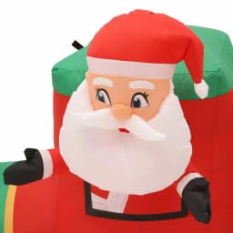 Airblown 12 ft. W Inflatable Pre-Lit Plush Santa in Circus Train Christmas Decoration thumbnail 4