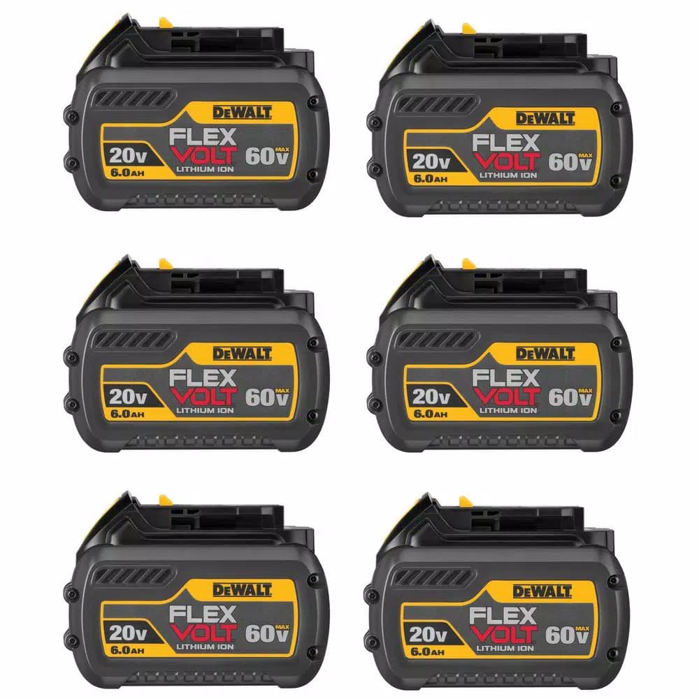 DEWALT FLEXVOLT 6.0 Ah 20V/60V MAX Lithium-Ion Battery Pack (6-Pack)