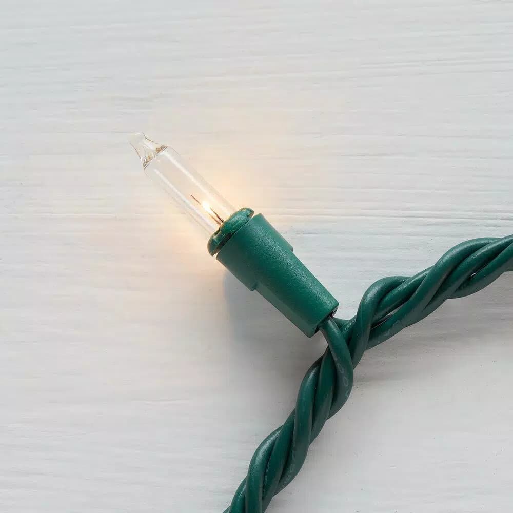 Home Accents Holiday 150-Light Incandescent Clear Mini String Lights, 8 Functions, Indoor/Outdoor